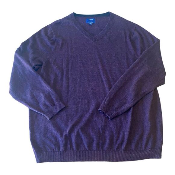 Apt 9 Mens 2XB Wool Blend Lightweight VNeck Long Sleeve Maroon Pull-Over Sweater - Picture 3 of 9